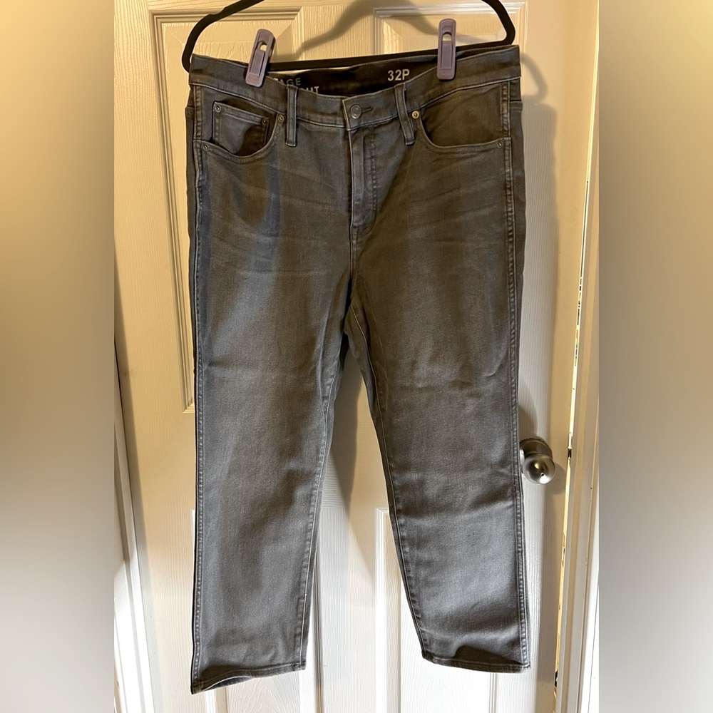 JCREW Petite 9” Dove Gray Vintage Slim Straight Leg Denim Jeans